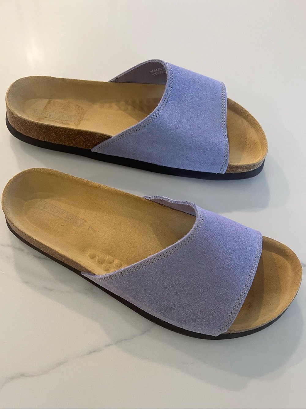 New Lands End Suede Slide Sandals in Lavender - Women's Casual. Size 7
